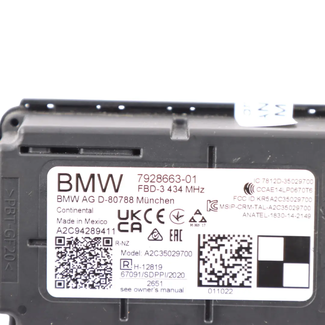 Mini F54 F55 F56 F57 BMW F15 F20 F30 F32 Antena Receptor Módulo Control - SKU 7928663 - Número de pieza 7928663