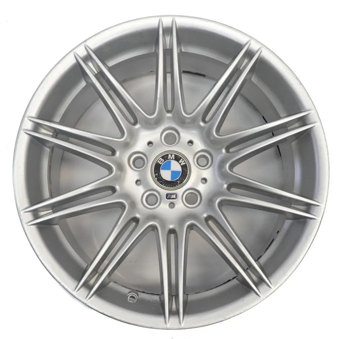 BMW E90 E91 E92 Silver Rear Wheel Alloy Rim 19" 9J ET:39 M Double Spoke 225 - SKU 8037142-5 - Part number 8037142