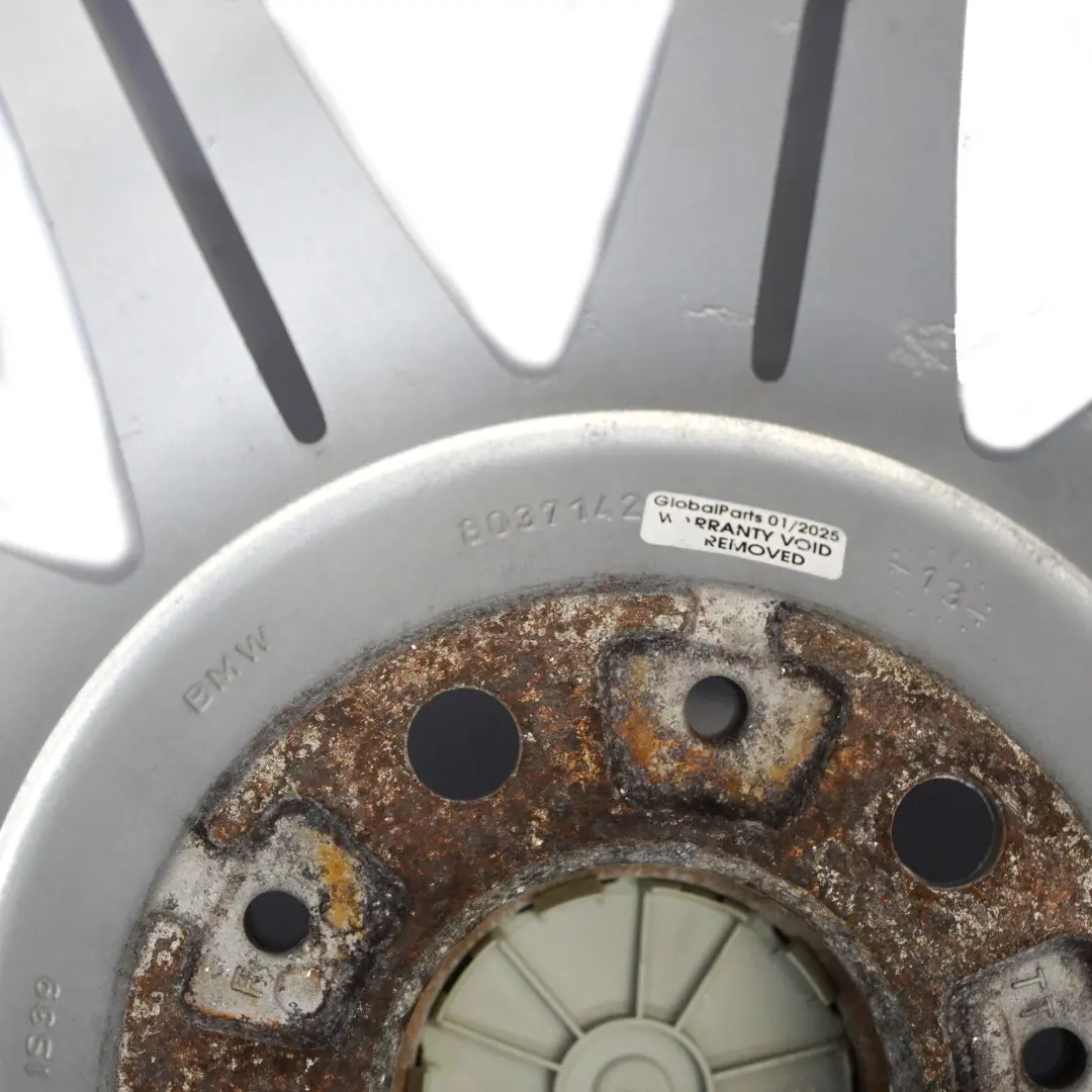 BMW E90 E91 E92 Silberne Hinter Radfelge 19" 9J ET:39 M Doppelspeiche 225 - SKU 8037142-5 - Teilenummer 8037142