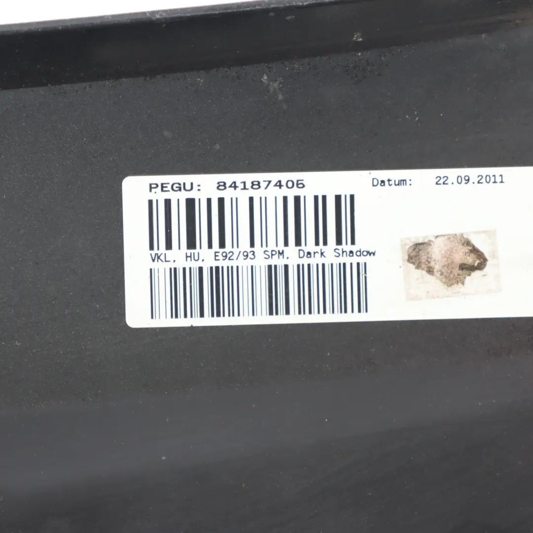 Bumper Diffuser BMW E92 E93 M Sport Lower Centre Trim Cover Panel to Rear with Part number 8041191 Rear Bumper Diffuser BMW E92 E93 M Sport Lower Centre Trim Cover Panel - SKU 8041191-2 - Part number 8041191