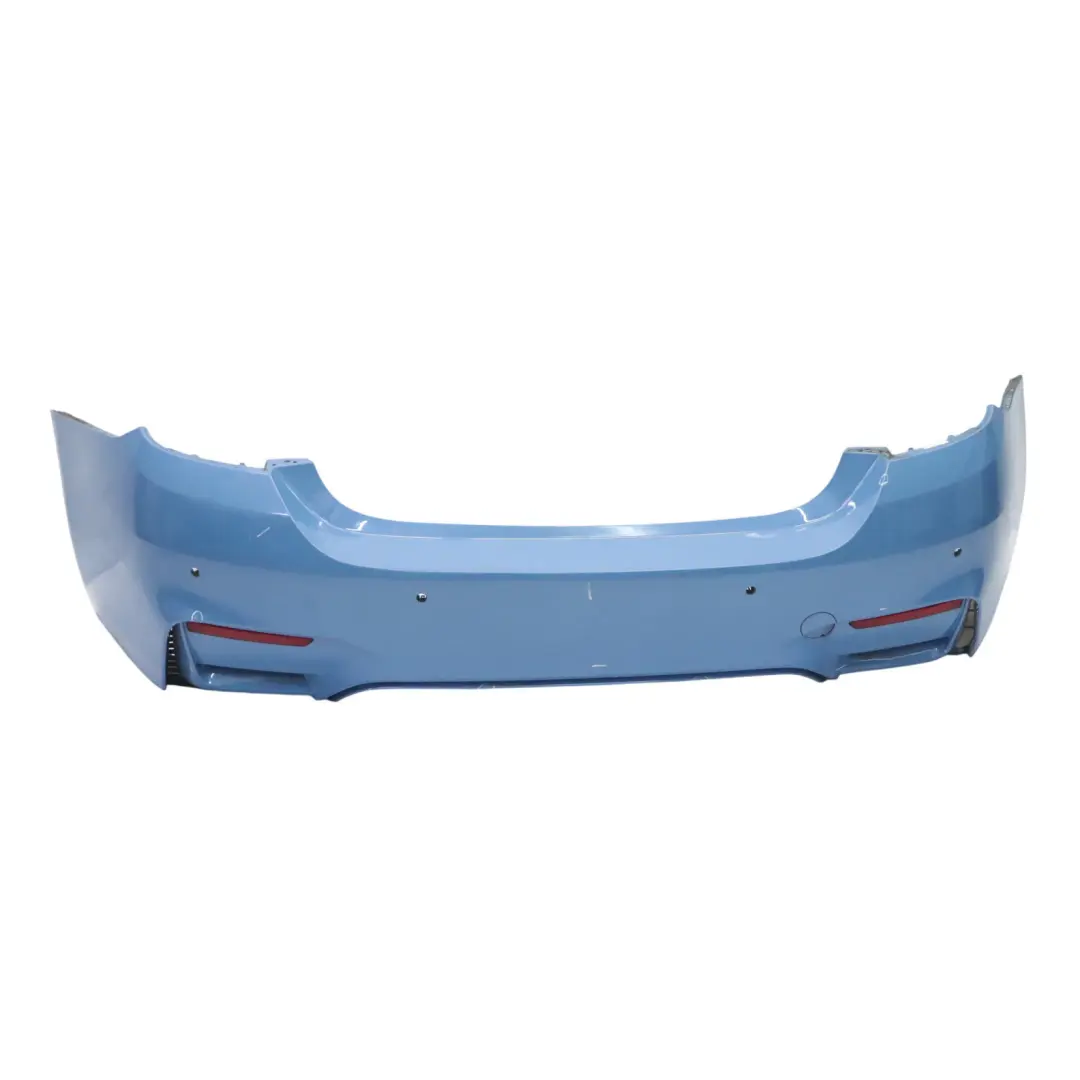 Complete Rear Bumper PDC Yas Marina Blue Metallic - B68 to BMW F82 F83 M4 with Part number 8056223 BMW F82 F83 M4 Complete Rear Bumper PDC Yas Marina Blue Metallic - B68 - SKU 8056223-YMB2 - Part number 8056223