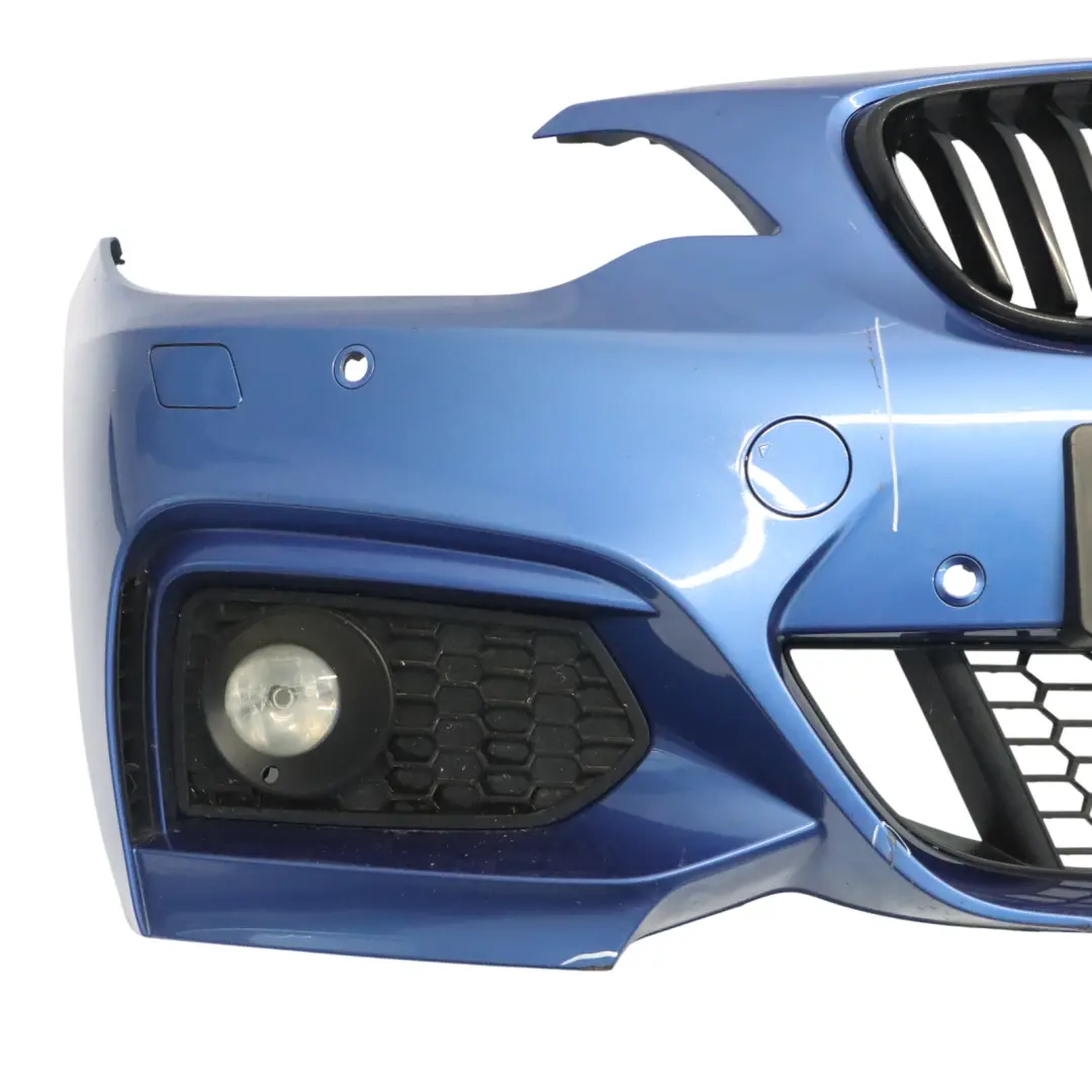 BMW F22 F23 Front Bumper M Sport Trim Panel Estoril Blue Metallic - B45 - SKU 8057047-EB - Part number 8057047