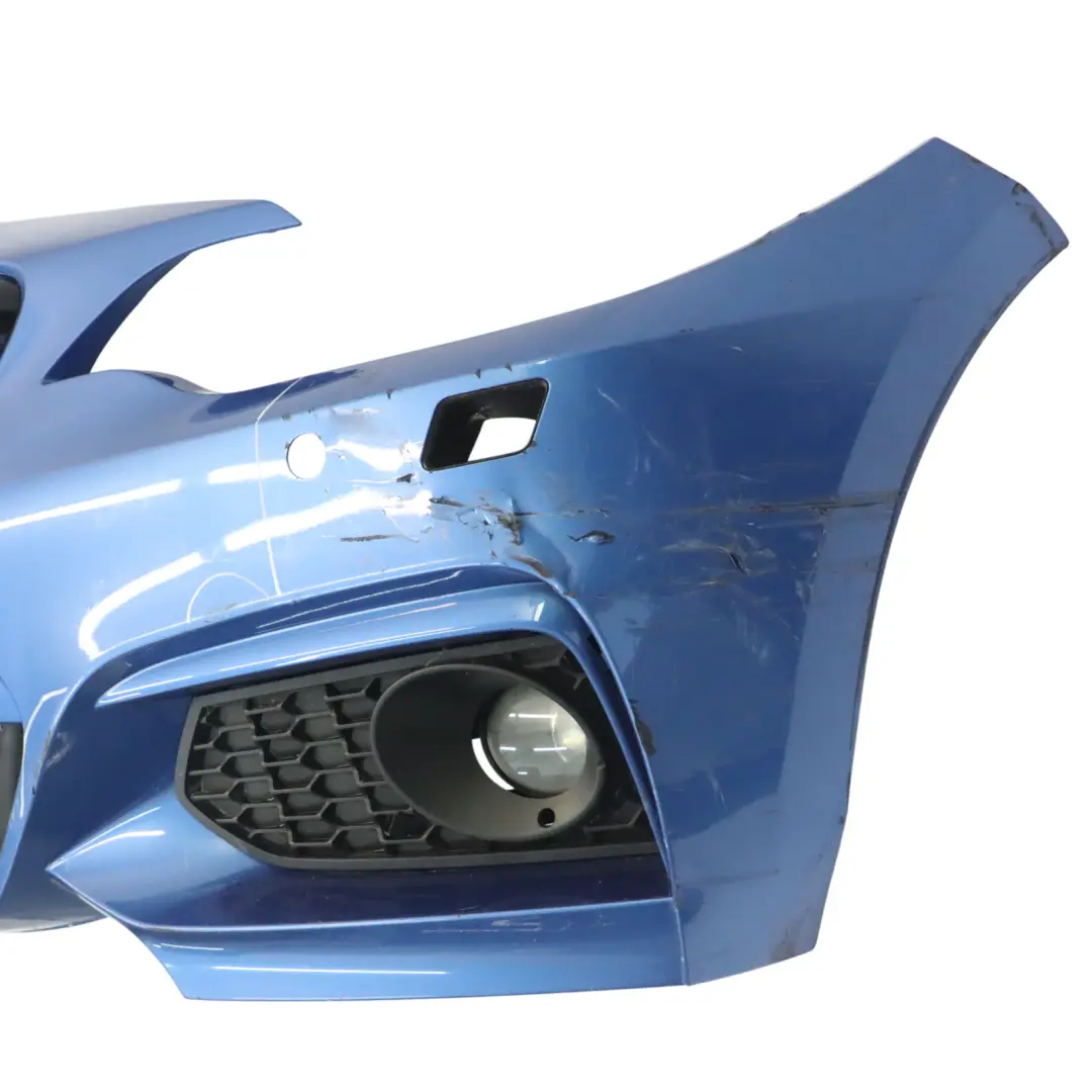 BMW F22 F23 Front Bumper M Sport Trim Panel Estoril Blue Metallic - B45 - SKU 8057047-EB - Part number 8057047