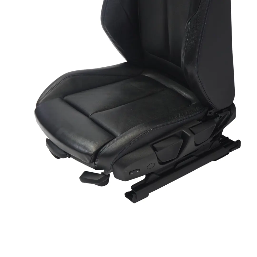 BMW F30 F31 LCI M Sport Siège avant gauche cuir noir avec surpiqûres bleu Dakota - SKU 8069661-2 - Numéro de pièce 8069661