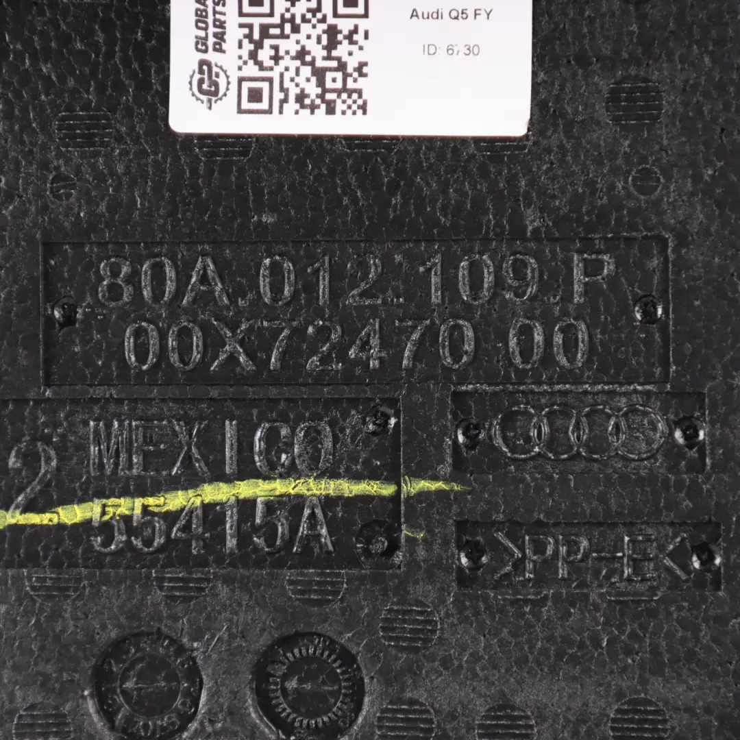 Boot Trunk Panel Tool Kit Storage Tray Foam Wrench Jack to Audi Q5 FY with Part number 80A012109P Audi Q5 FY Boot Trunk Panel Tool Kit Storage Tray Foam Wrench Jack - SKU 80A012109P - Part number 80A012109P