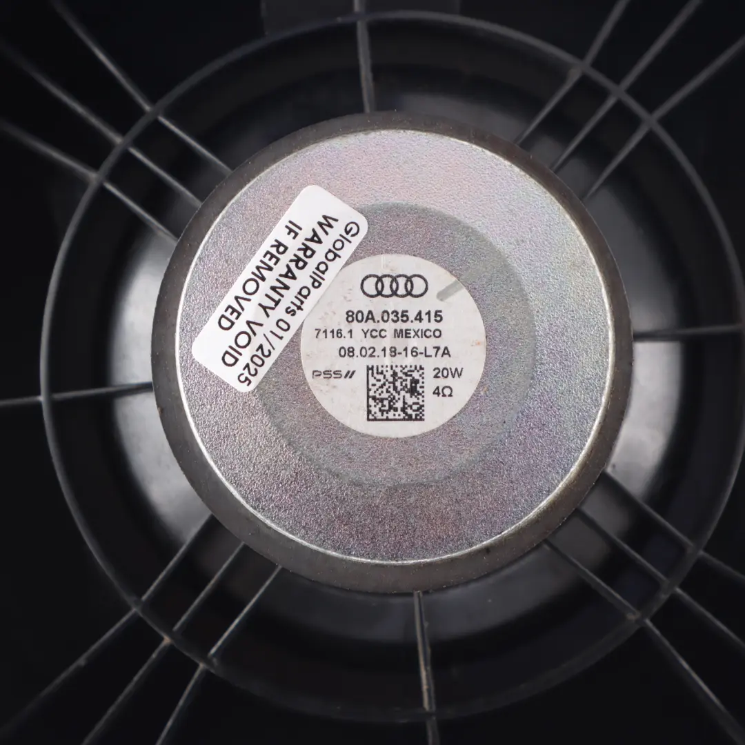 Altavoz de puerta delantera Audi Q5 FY izquierdo y derecho para con número de pieza 80A035415 Altavoz de puerta delantera Audi Q5 FY izquierdo y derecho - SKU 80A035415 - Número de pieza 80A035415