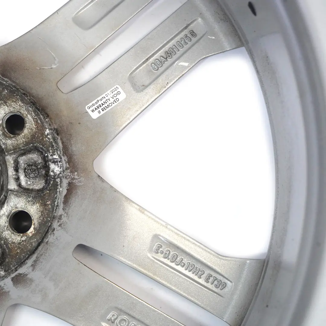 Jante argentée en alliage 19" 8J ET:39 Double Spoke pour Audi Q5 FY S Line à propos du numéro de pièce 80A601025G Audi Q5 FY S Line Jante argentée en alliage 19" 8J ET:39 Double Spoke - SKU 80A601025G-1 - Numéro de pièce 80A601025G