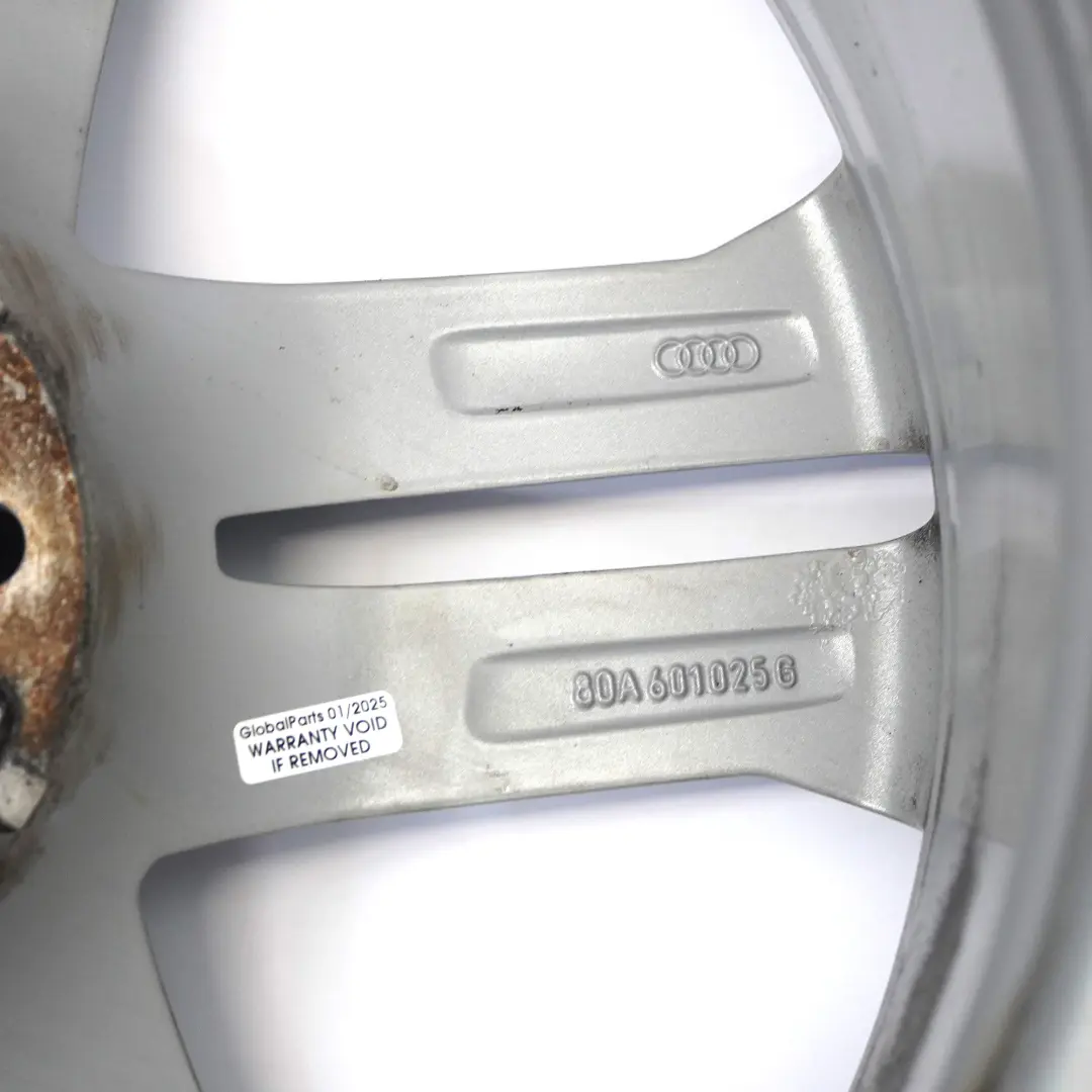 Alloy Rim 19" 8J ET:39 Double Spoke to Audi Q5 FY S Line Silver Wheel with Part number 80A601025G Audi Q5 FY S Line Silver Wheel Alloy Rim 19" 8J ET:39 Double Spoke - SKU 80A601025G-2 - Part number 80A601025G