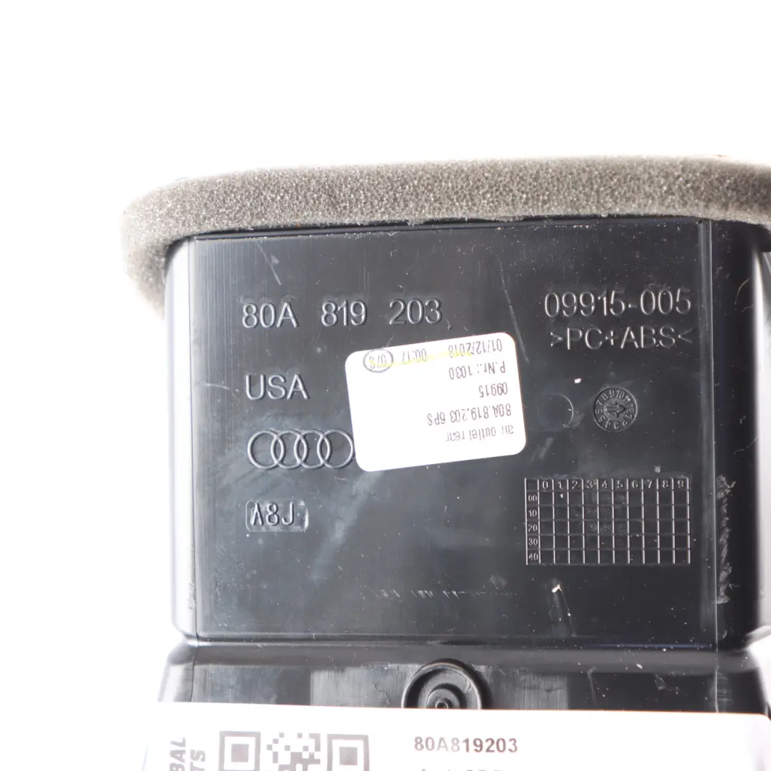 Audi Q5 FY Rear Console A/C Heater Condition Air Vent Grille Nozzle - SKU 80A819203 - Part number 80A819203