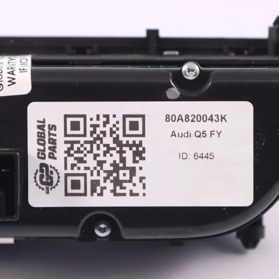 Panel Klimatyzacji do Audi Q5 FY o numerze 80A820043K Audi Q5 FY Panel Klimatyzacji - SKU 80A820043K - Numer Części 80A820043K