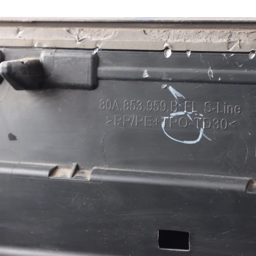 Front Door Lower Trim Cover Left N/S Plate Panel Mythical Black - Y9T to Audi Q5 FY with Part number 80A853959B Audi Q5 FY Front Door Lower Trim Cover Left N/S Plate Panel Mythical Black - Y9T - SKU 80A853959B-MYB - Part number 80A853959B