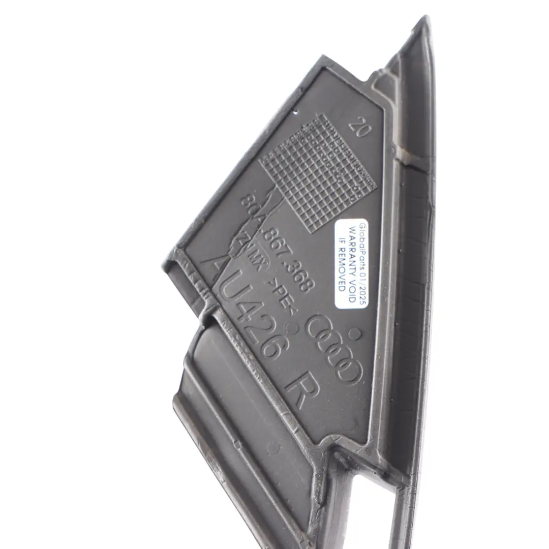Guarnizione anteriore triangolo applique angolo destro per Audi Q5 FY con numero di parte 80A867368 Audi Q5 FY Guarnizione anteriore triangolo applique angolo destro - SKU 80A867368 - Numero di parte 80A867368