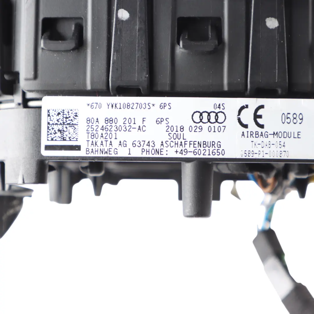 Steering Wheel Driver Air Module Unit DAMAGED to Audi Q5 FY with Part number 80A880201F Audi Q5 FY Steering Wheel Driver Air Module Unit DAMAGED - SKU 80A880201F-1 - Part number 80A880201F