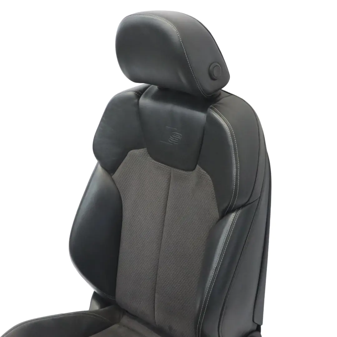 Audi Q5 Mk2 FY Sport Seat Front Left N/S Heated S-Line Half Leather Black Grey - SKU 80A881805M - Part number 80A881805M