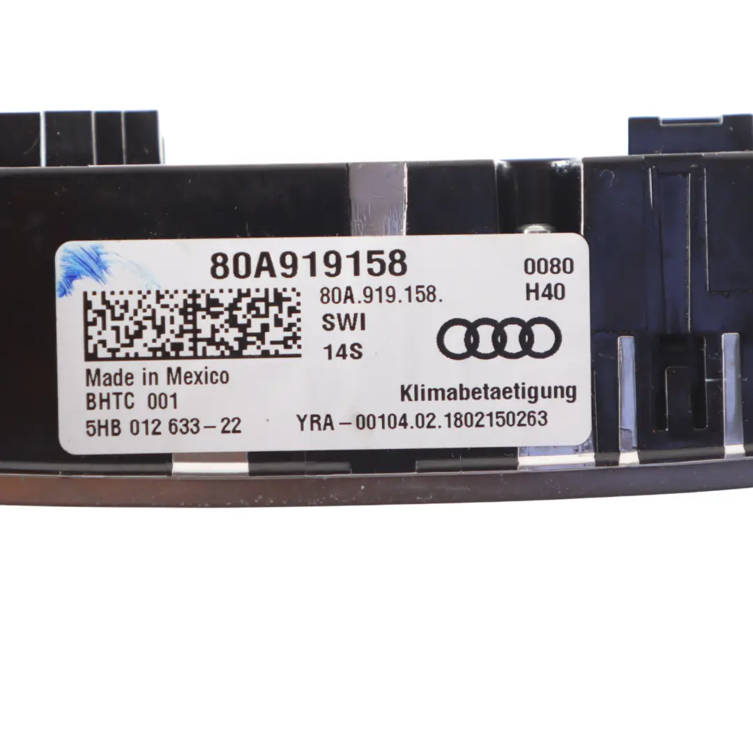 Audi Q5 FY Panneau De Commande De Climatisation Arrière 8W0919158 - SKU 80A919158 - Numéro de pièce 80A919158