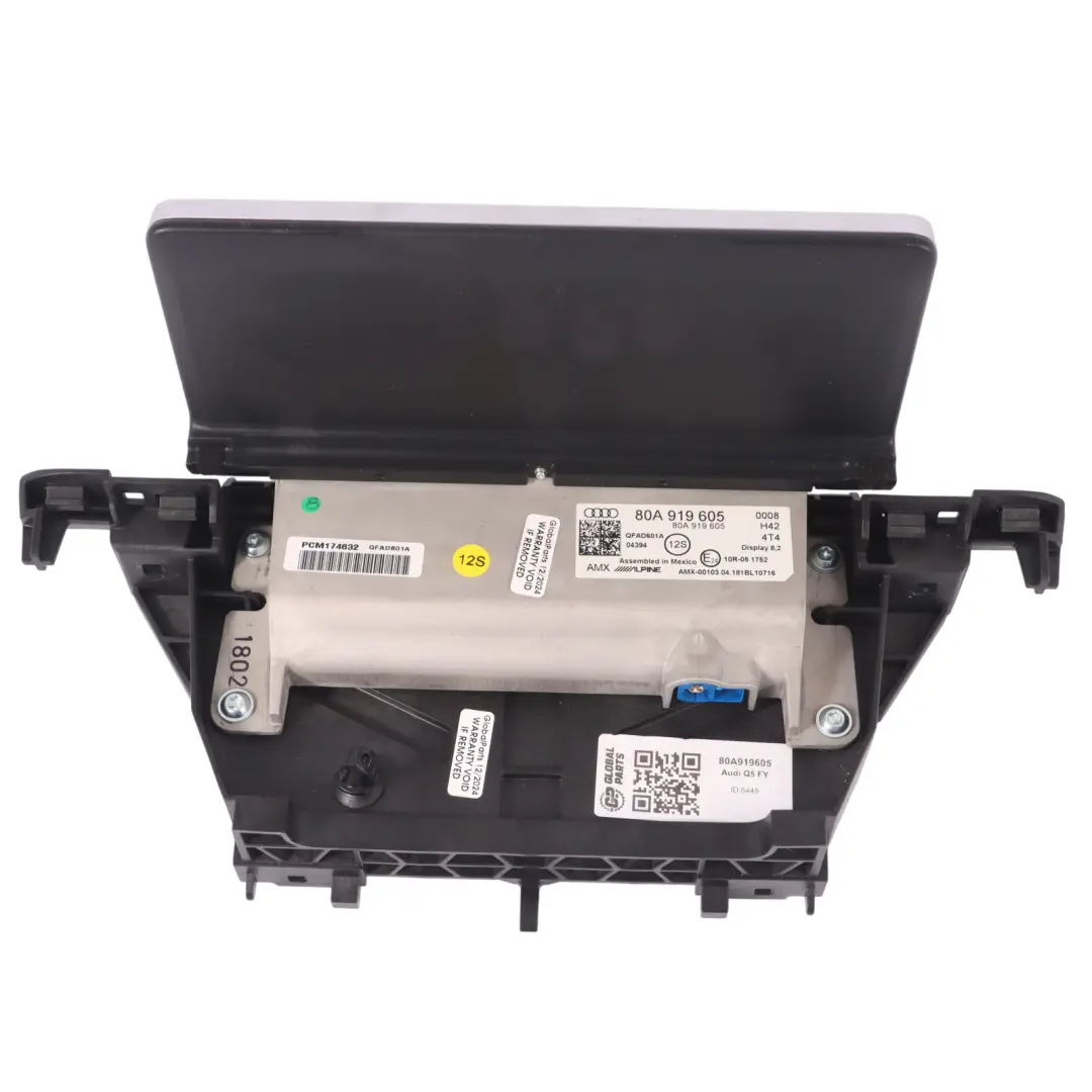 Display Screen Radio Multimedia Navegación Sat Unit Audi Q5 FY - SKU 80A919605 - Número de pieza 80A919605
