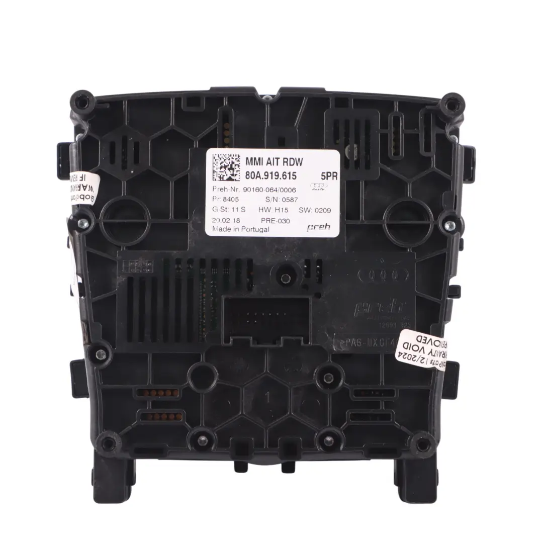 Panel de Control Multimedia Radio Sat Nav Switch Unit para Audi Q5 FY con número de pieza 80A919615 Audi Q5 FY Panel de Control Multimedia Radio Sat Nav Switch Unit - SKU 80A919615 - Número de pieza 80A919615