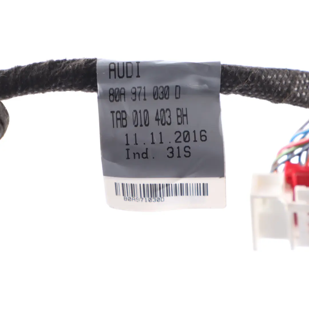 Front Passenger Door Wiring Harness Cable Loom to Audi Q5 FY with Part number 80A971030D Audi Q5 FY Front Passenger Door Wiring Harness Cable Loom - SKU 80A971030D - Part number 80A971030D
