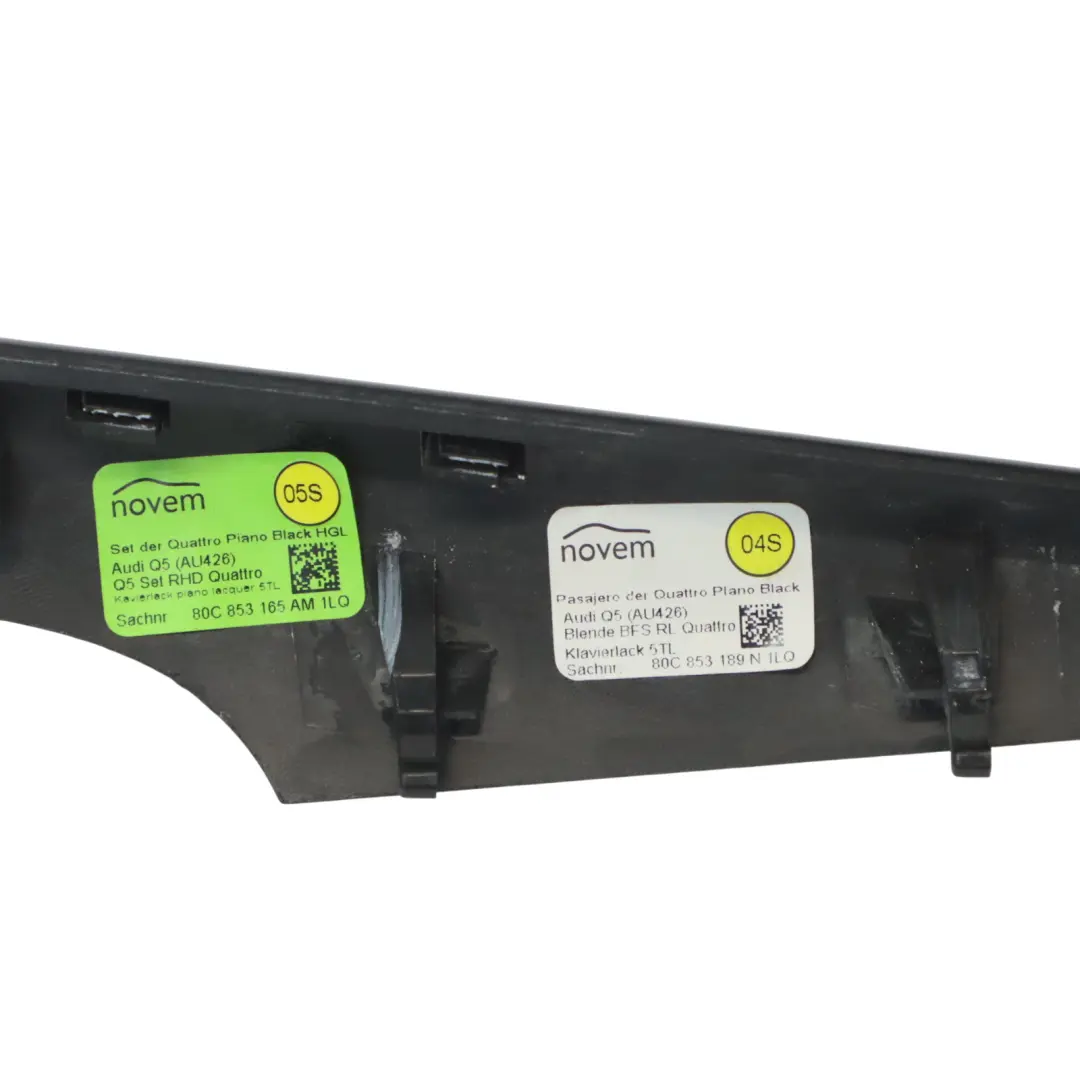 Audi Q5 FY Dashboard Strip Panel Trim Cover Quattro Black - SKU RHD-80C853189N - Part number 80C853189N