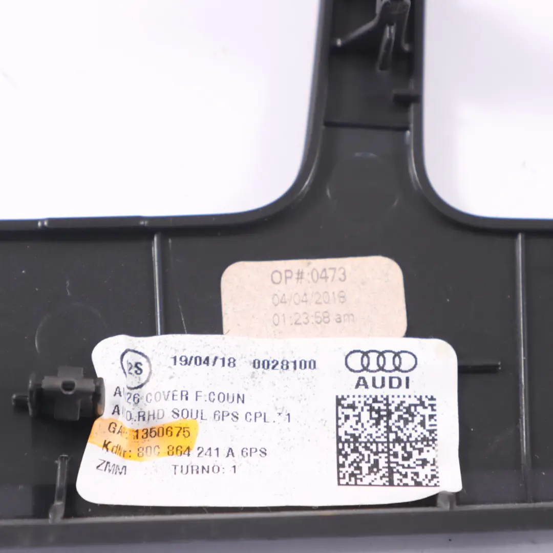 Centre Console Surround Trim Bezel Cover to Audi Q5 FY with Part number 80C864241A Audi Q5 FY Centre Console Surround Trim Bezel Cover - SKU RHD-80C864241A - Part number 80C864241A