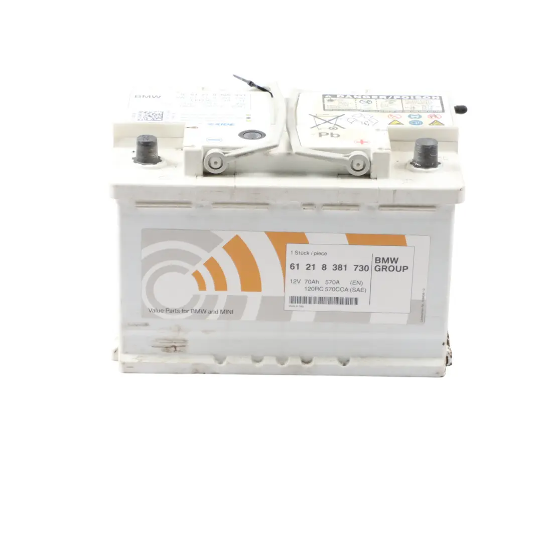 EXIDE 12V Accumulator Battery 70Ah 570A 8381730 to BMW with Part number 8386951 BMW EXIDE 12V Accumulator Battery 70Ah 570A 8381730 - SKU 8386951 - Part number 8386951