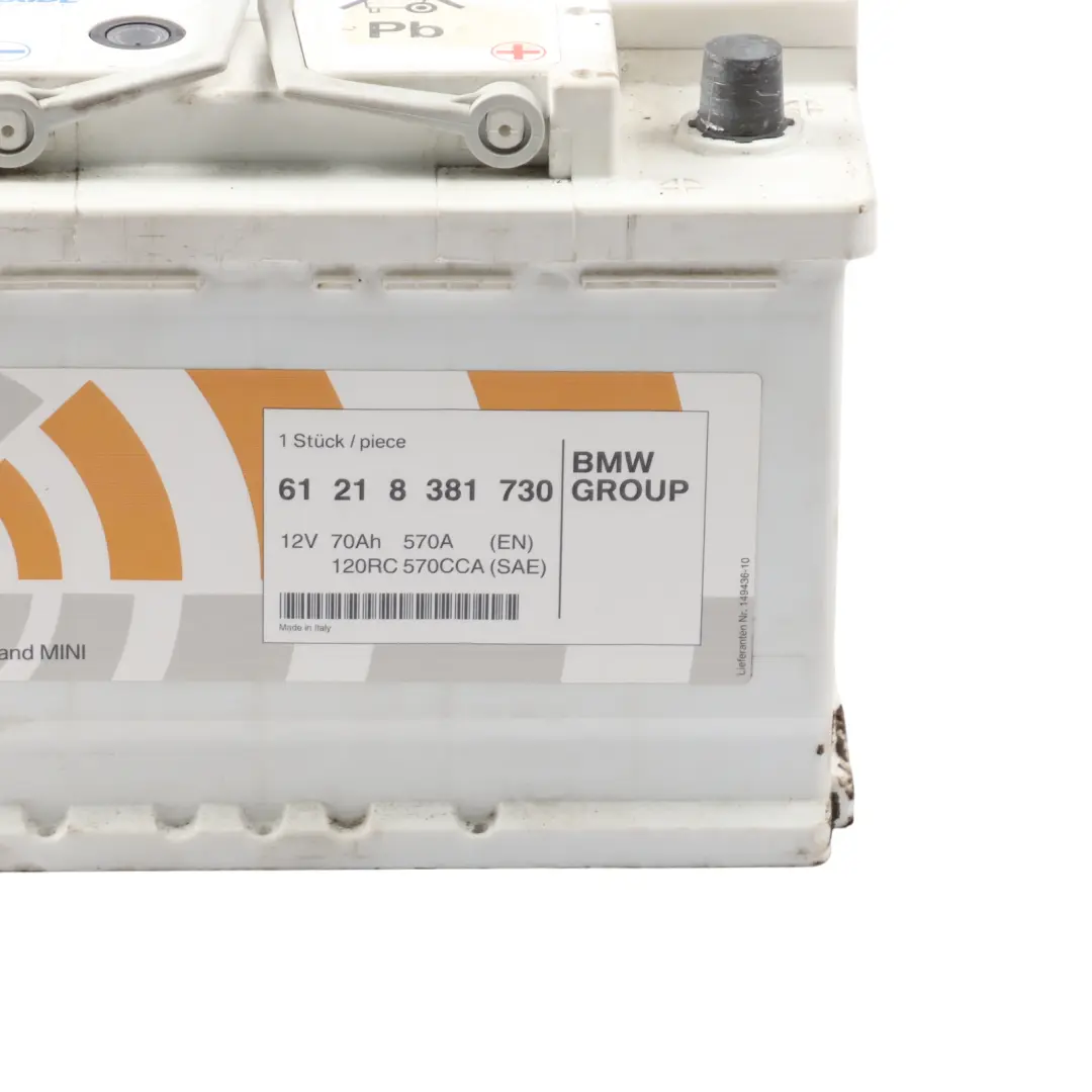 EXIDE 12V Accumulator Battery 70Ah 570A 8381730 to BMW with Part number 8386951 BMW EXIDE 12V Accumulator Battery 70Ah 570A 8381730 - SKU 8386951 - Part number 8386951