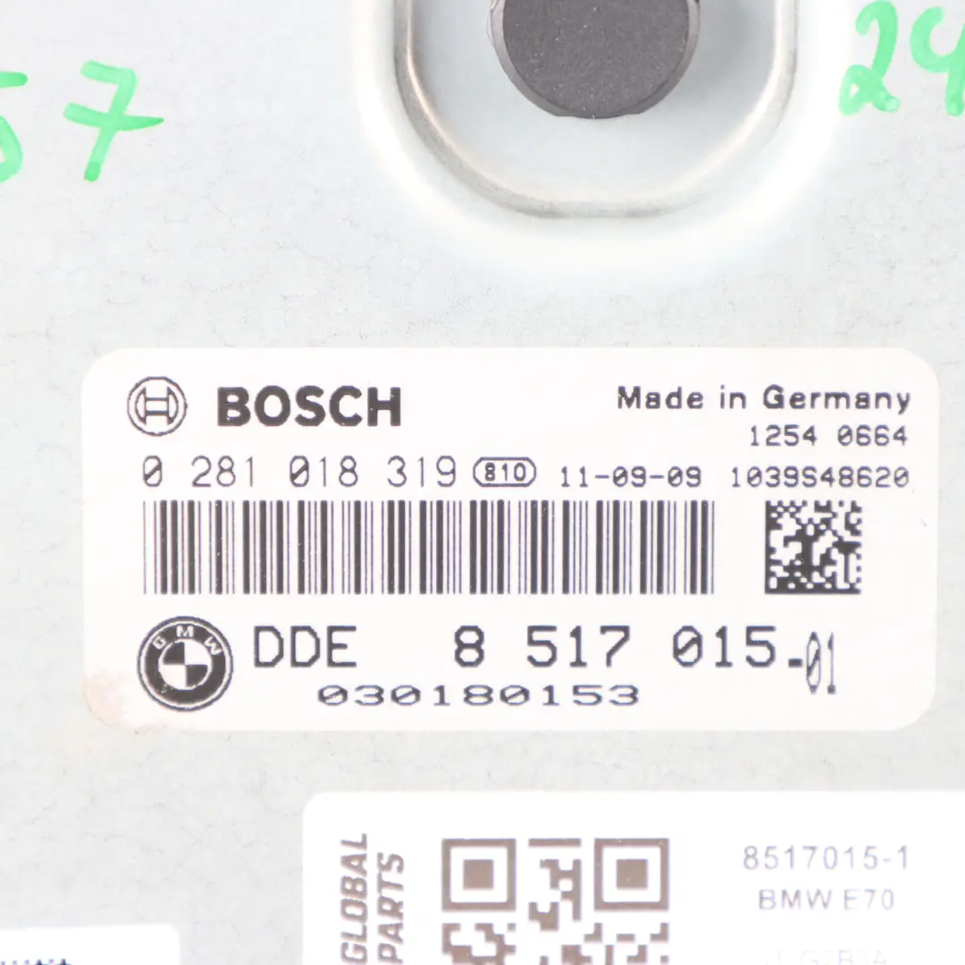 BMW X5 E70 X6 E71 30dX Diesel N57 245HP ECU Kit DDE CAS3 Key Automatic - SKU 8517015-1 - Part number 8517015