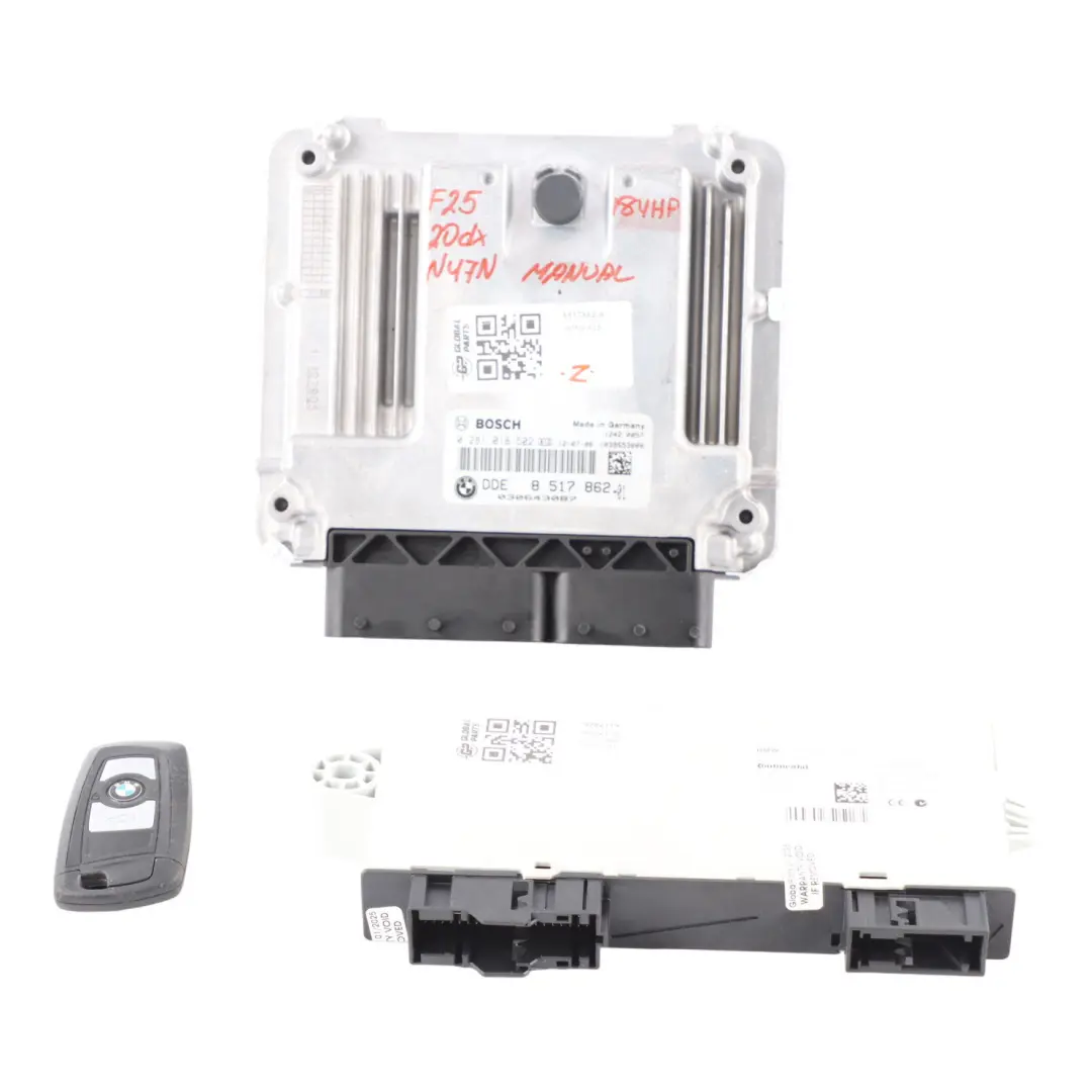 BMW X3 F25 20dX Diesel N47N 184HP Engine Module ECU Kit DDE CAS4 + Key - SKU 8517862-9 - Part number 8517862