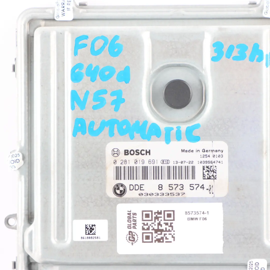 BMW F06 F12 F13 640d N57 313HP Kit ECU Motor DDE CAS4 + Llave Automático - SKU 8573574-1 - Número de pieza 8573574