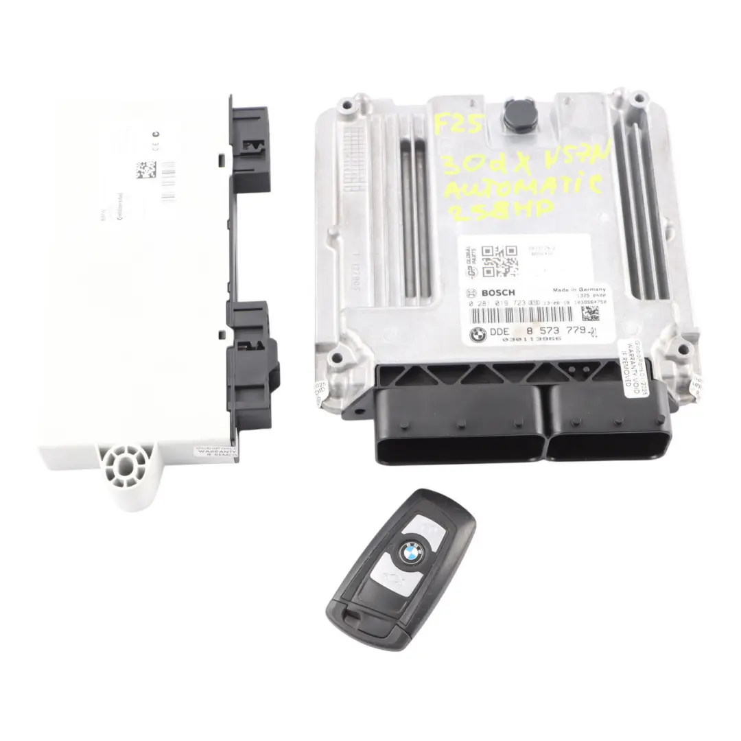 30dX 258HP N57N Engine ECU Kit DDE + FEM + Key Automatic to BMW X3 F25 with Part number 8573779 BMW X3 F25 30dX 258HP N57N Engine ECU Kit DDE + FEM + Key Automatic - SKU 8573779-2 - Part number 8573779