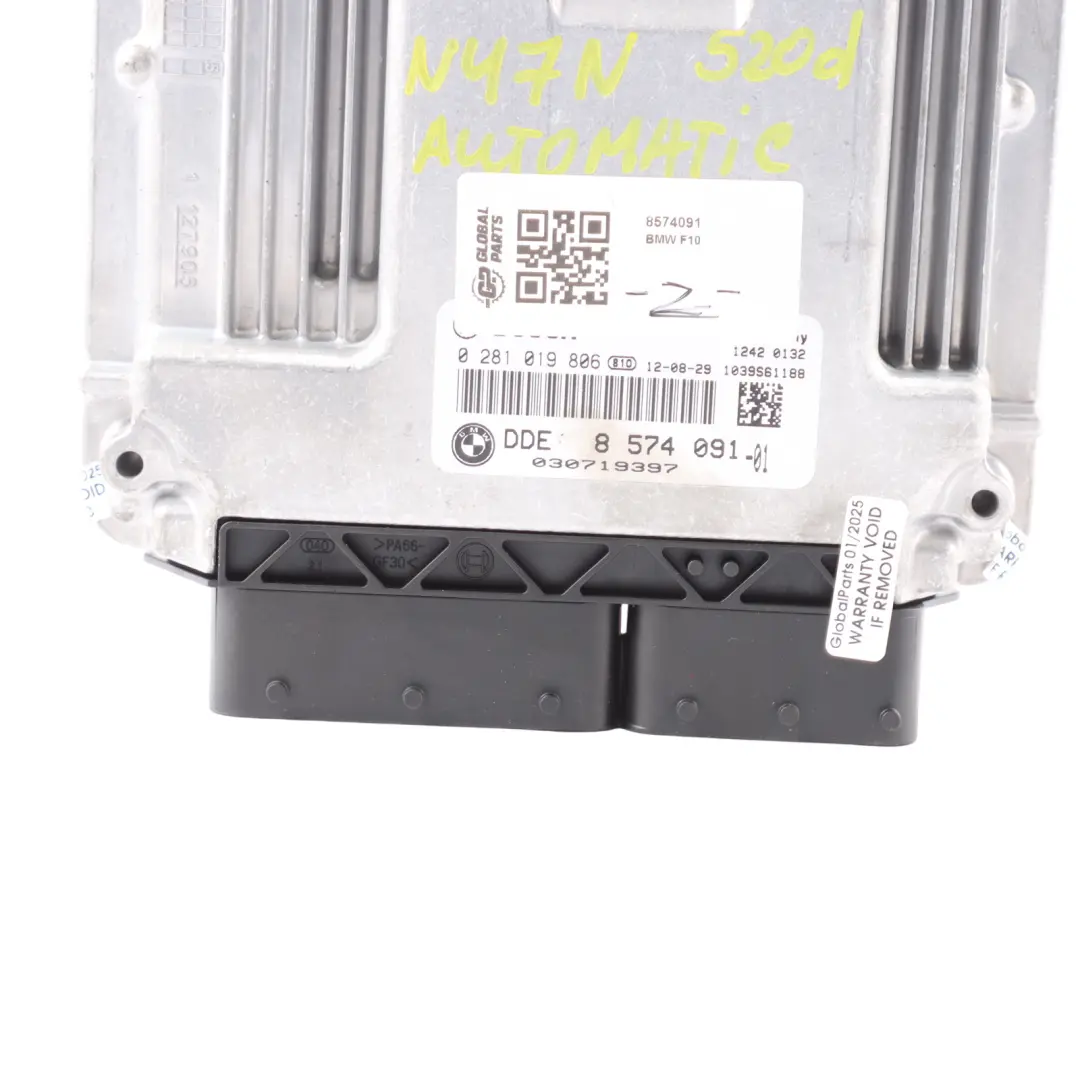 BMW F10 F11 520D N47N 184HP Komputer Silnika ECU DDE Automat - SKU 8574091 - Numer Części 8574091
