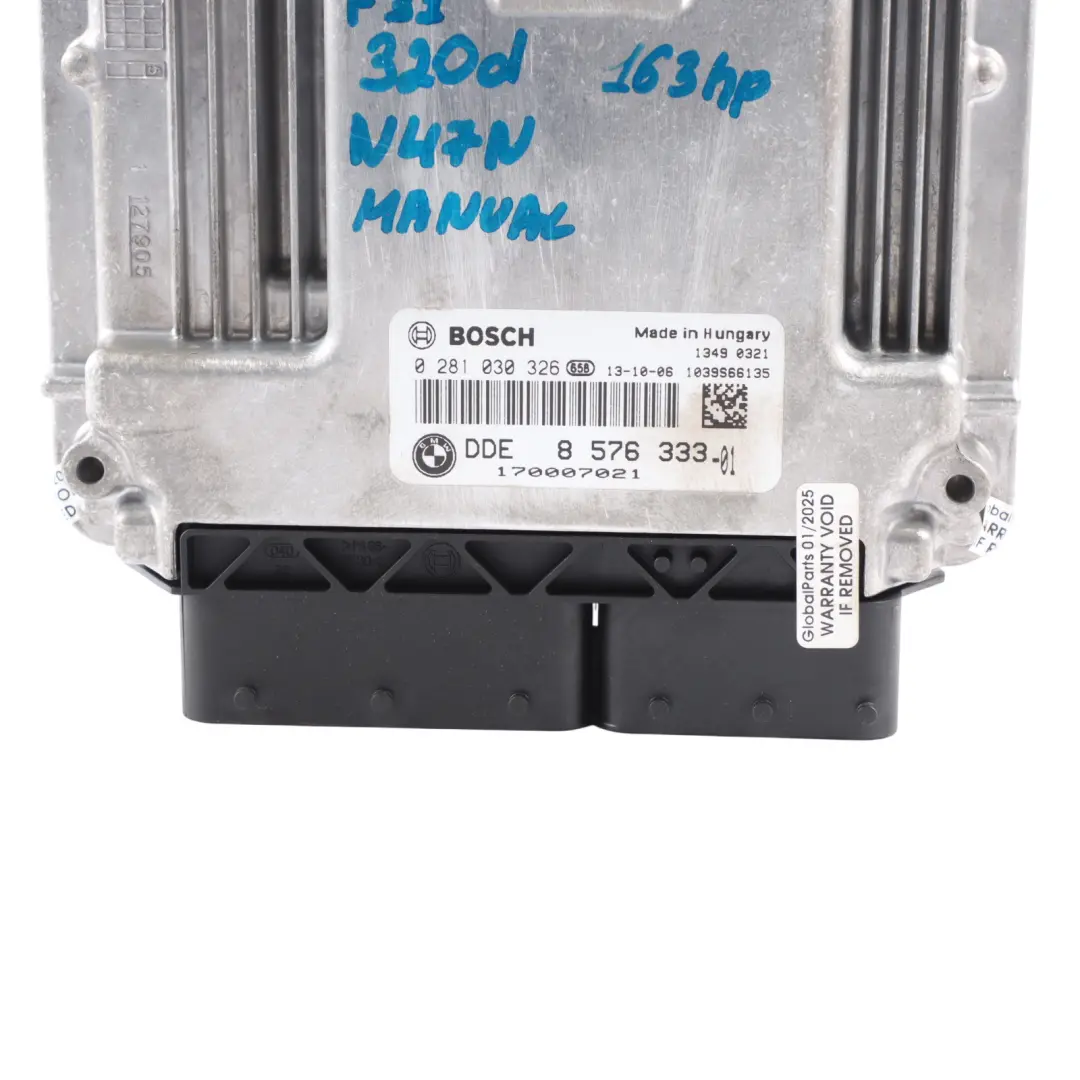 BMW F20 F30 120d 320d N47N 163HP Engine Control Unit ECU DDE Manual - SKU 8576333-5 - Part number 8576333