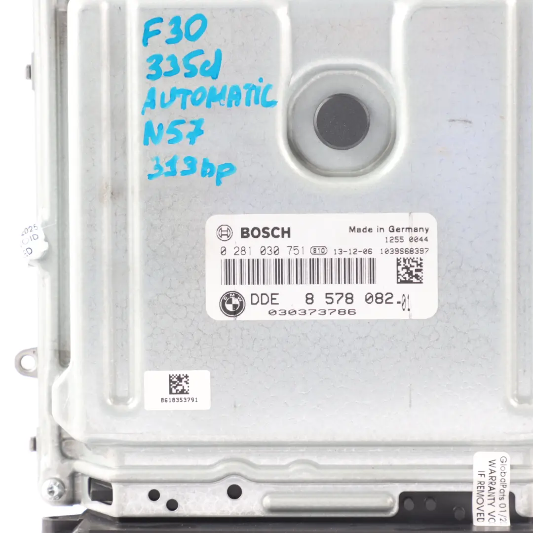 BMW F30 335d F32 F36 435d N57 313HP Engine Unit ECU Kit DDE Key FEM - SKU 8578082-2 - Part number 8578082