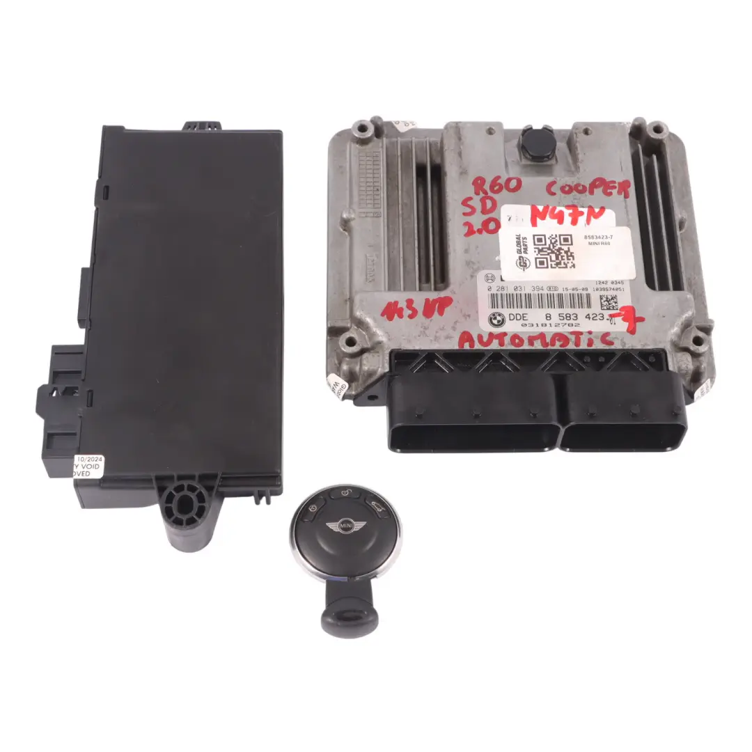 N47N 143HP Engine ECU Kit DDE CAS3 + Key Automatic to Mini R60 Cooper SD with Part number 8583423 Mini R60 Cooper SD N47N 143HP Engine ECU Kit DDE CAS3 + Key Automatic - SKU 8583423-7 - Part number 8583423