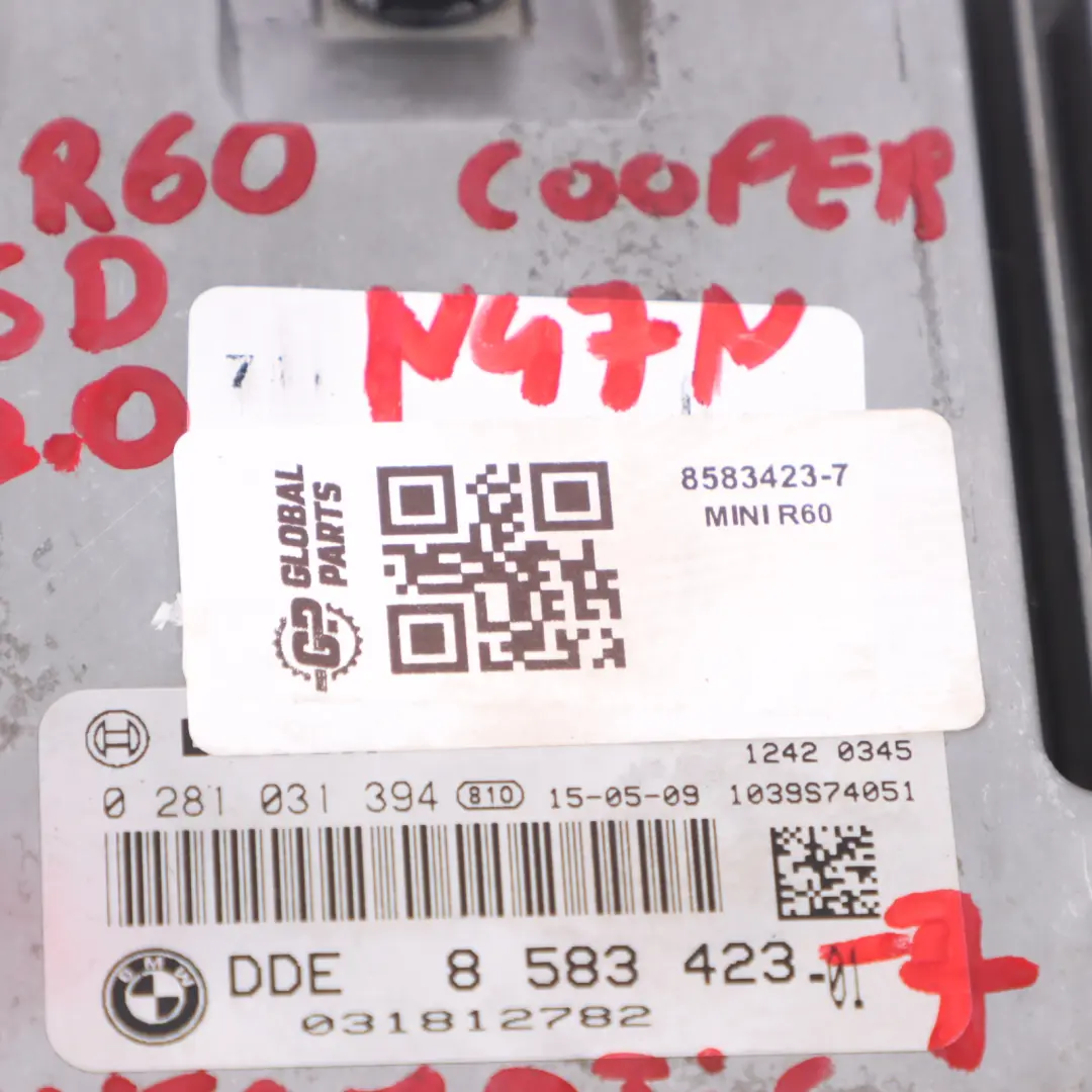 Mini R60 Cooper SD N47N 143HP Komputer Silnika ECU DDE Zestaw - SKU 8583423-7 - Numer Części 8583423