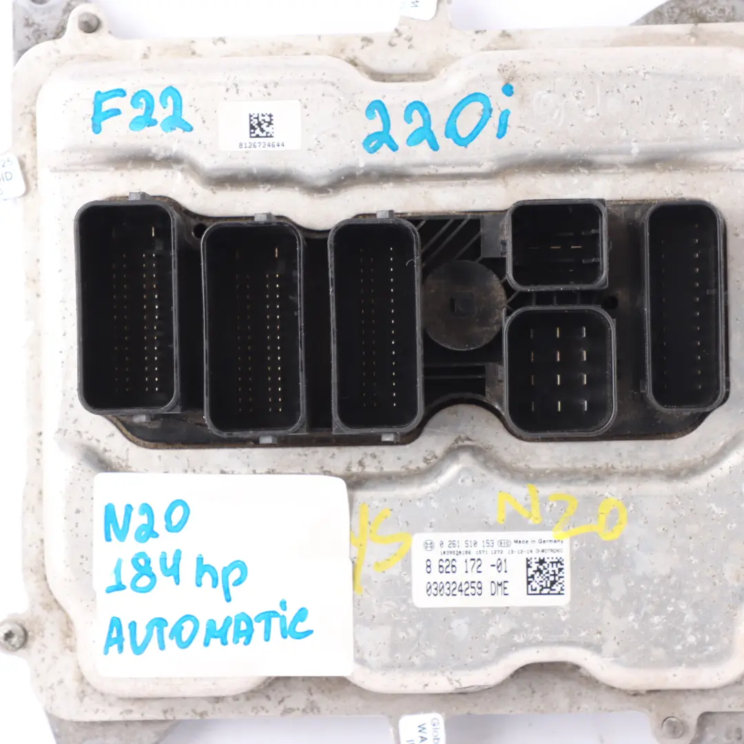 N20 184HP Engine ECU DDE Kit FEM + Key Automatic to BMW F22 220i F30 320i with Part number 8626172 BMW F22 220i F30 320i N20 184HP Engine ECU DDE Kit FEM + Key Automatic - SKU 8626172-4 - Part number 8626172