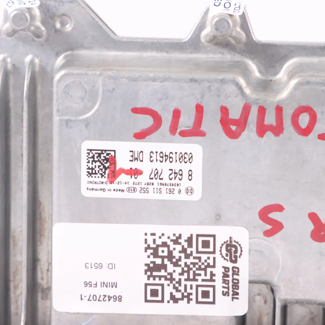 Mini Cooper S F56 B48 192 CV Motore ECU DME Kit BDC Chiave Automatico - SKU 8642707-1 - Numero di parte 8642707