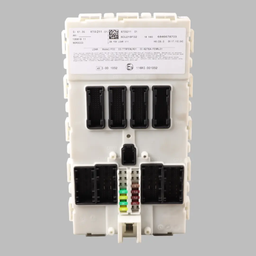 Front Electronic Module Control Unit FEM to BMW F20 F21 F22 F30 F31 F32 F36 with Part number 8709211 BMW F20 F21 F22 F30 F31 F32 F36 Front Electronic Module Control Unit FEM - SKU 8709211-1 - Part number 8709211
