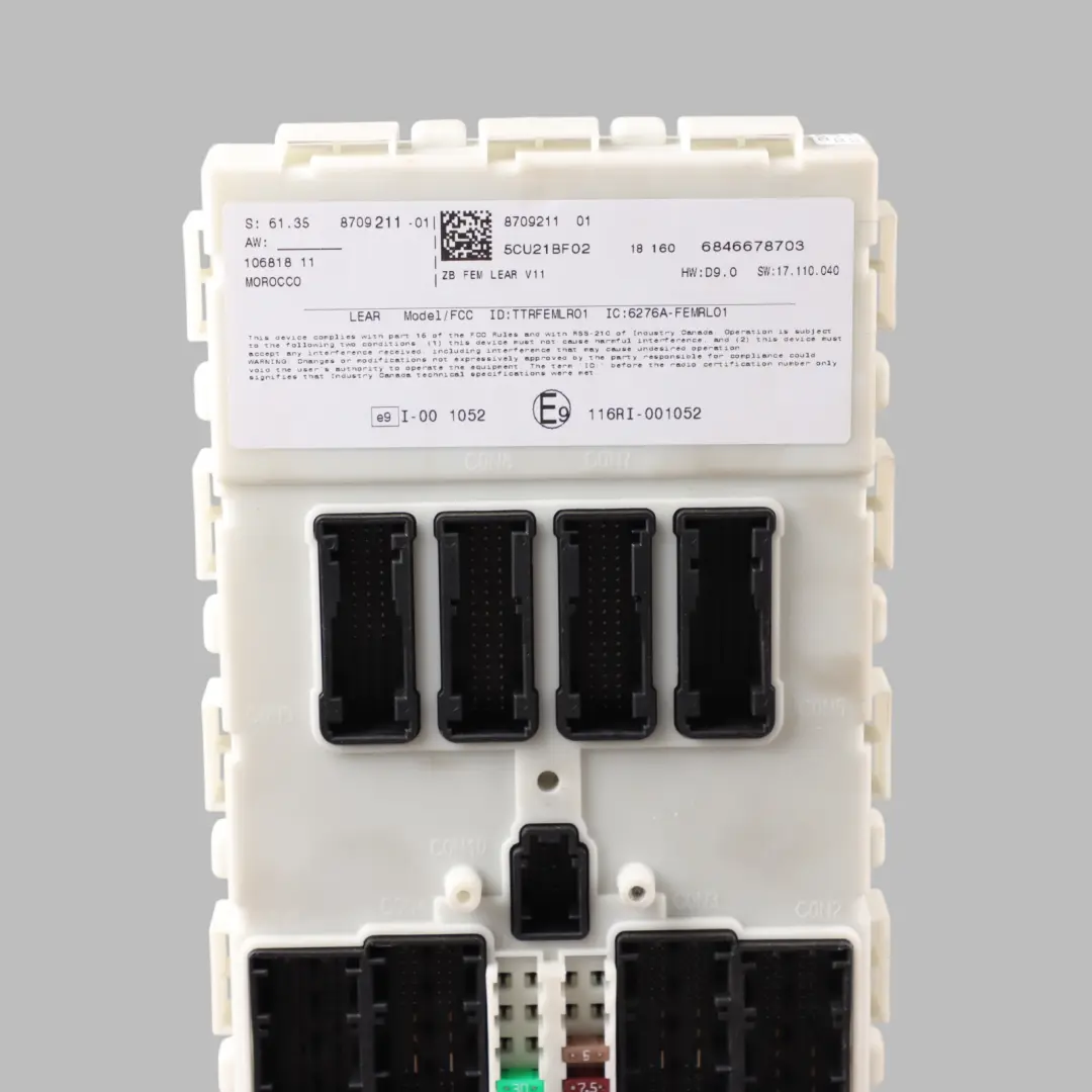 Front Electronic Module Control Unit FEM to BMW F20 F21 F22 F30 F31 F32 F36 with Part number 8709211 BMW F20 F21 F22 F30 F31 F32 F36 Front Electronic Module Control Unit FEM - SKU 8709211-1 - Part number 8709211