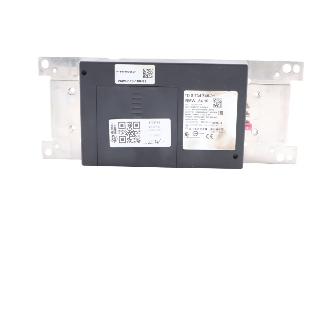 Telematics Control Unit BMW F20 F31 LCI F32 Module ATM ECE 4G WLAN to with Part number 8734748 Telematics Control Unit BMW F20 F31 LCI F32 Module ATM ECE 4G WLAN - SKU 8734748 - Part number 8734748
