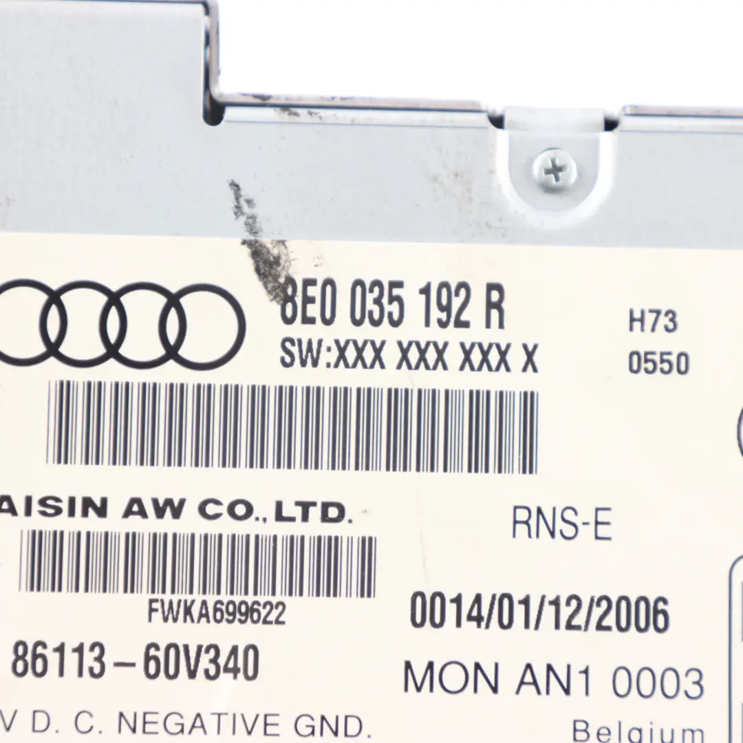 Navigation System Car Sat Nav Computer Head Unit to Audi A4 B7 with Part number 8E0035192R Audi A4 B7 Navigation System Car Sat Nav Computer Head Unit - SKU 8E0035192R - Part number 8E0035192R