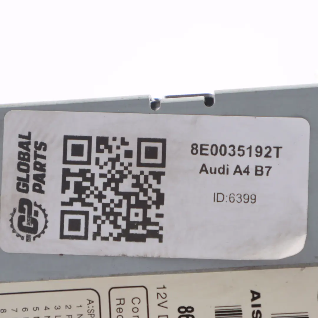 Sat Navi Stereo Radio Audio Head Unit CD Player to Audi A4 B7 with Part number 8E0035192T Audi A4 B7 Sat Navi Stereo Radio Audio Head Unit CD Player - SKU 8E0035192T - Part number 8E0035192T