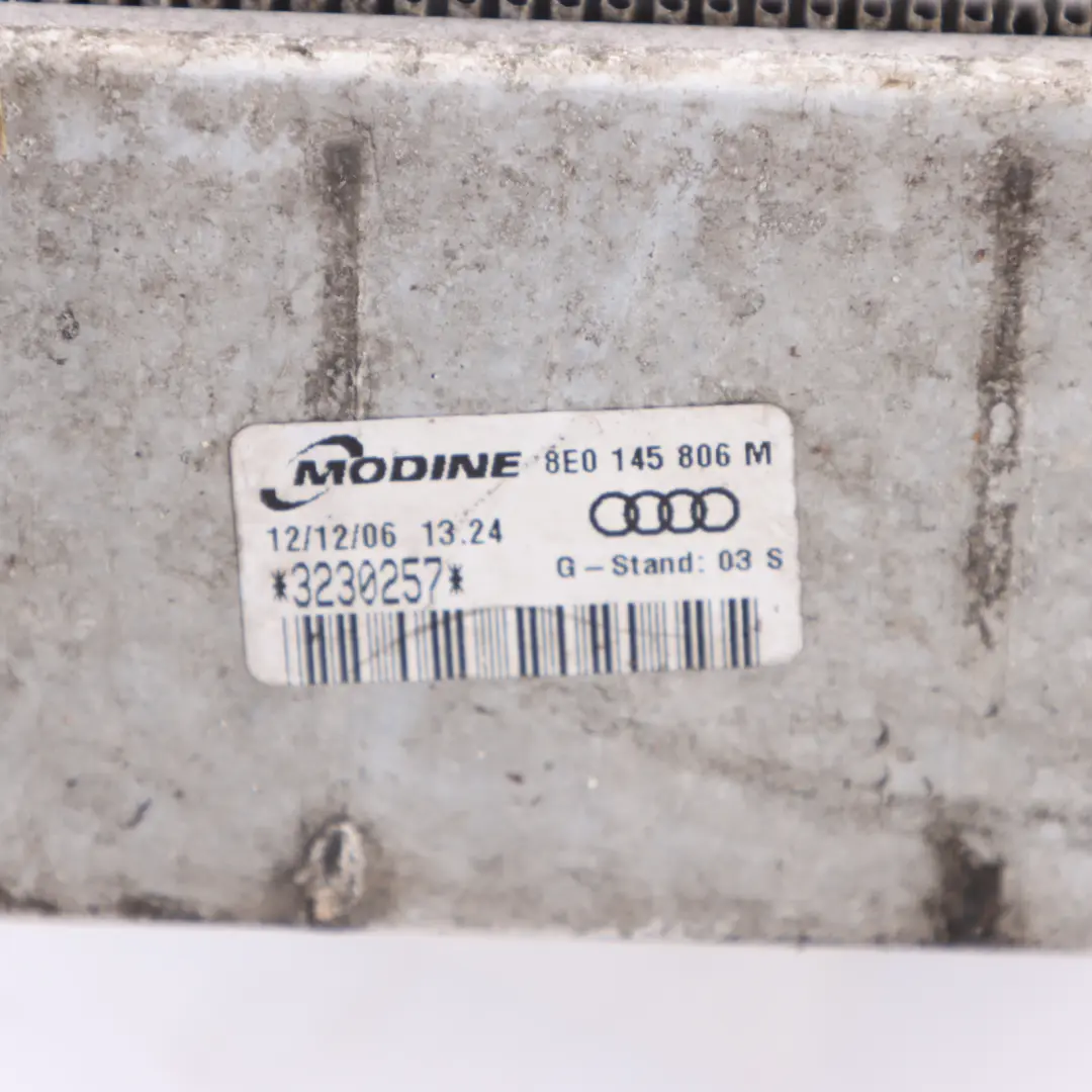 Charge Front Right O/S to Audi A4 B7 2.0 TFSI Intercooler Air with Part number 8E0145806M Audi A4 B7 2.0 TFSI Intercooler Air Charge Front Right O/S - SKU 8E0145806M - Part number 8E0145806M