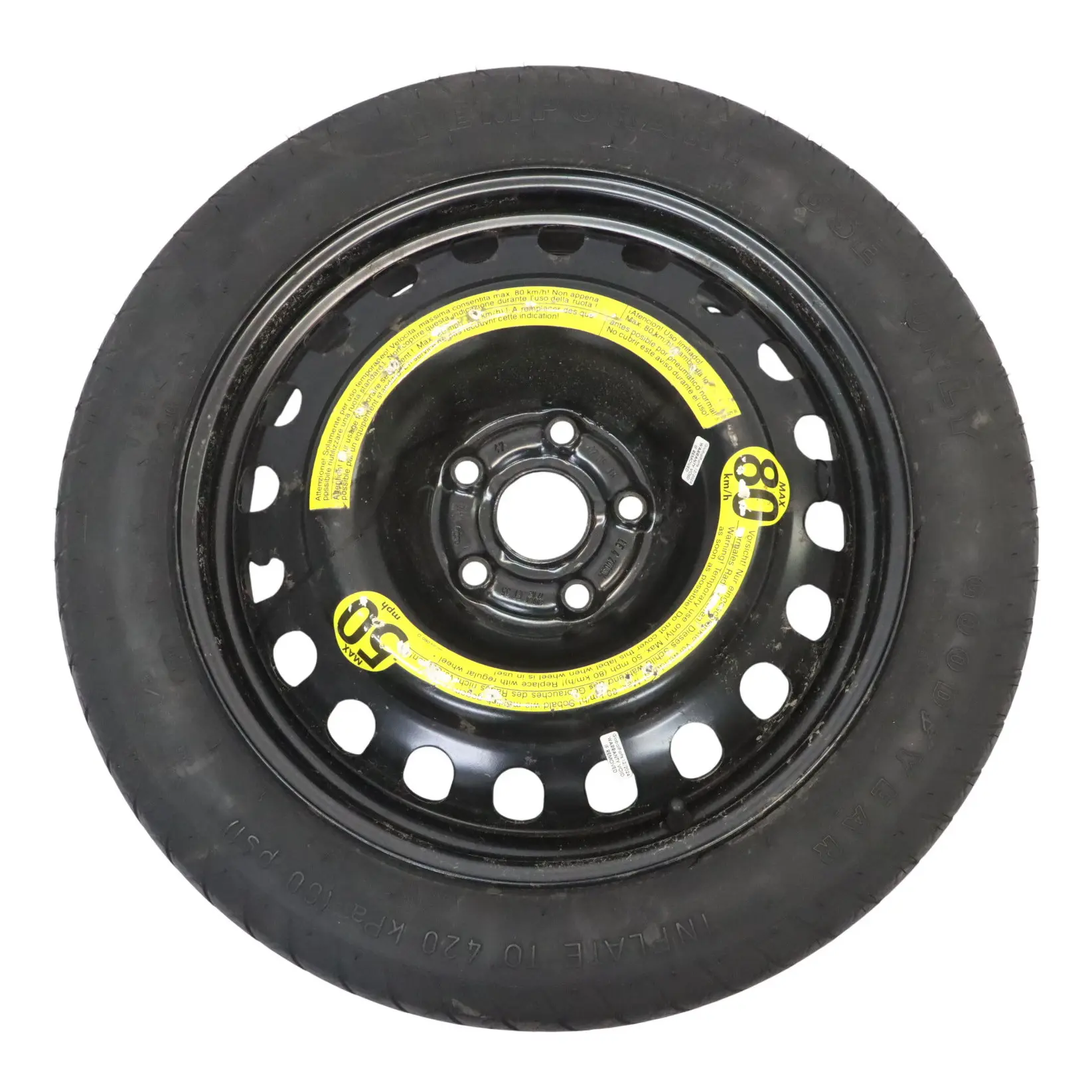 Audi A4 B7 Ruota Scorta Compatta Acciaio R17 4J Goodyear 125/80 8E0601027C