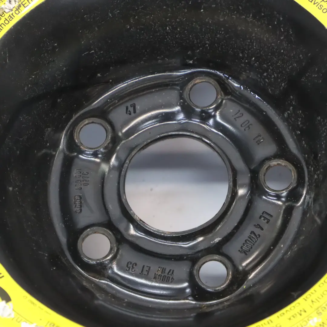 Rueda de Repuesto Compacta Acero R17 4J Goodyear 125/80 para Audi A4 B7 con número de pieza 8E0601027C Audi A4 B7 Rueda de Repuesto Compacta Acero R17 4J Goodyear 125/80 - SKU 8E0601027C-1 - Número de pieza 8E0601027C