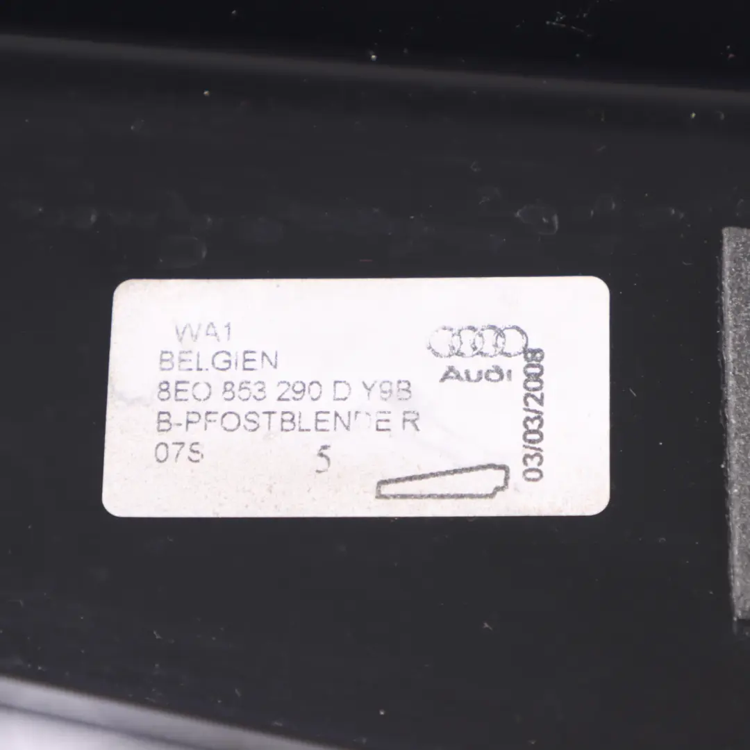 Vordertür B Säule Säule Trim Abdeckung Panel Rechts für Audi A4 B7 mit Teilenummer 8E0853290D Audi A4 B7 Vordertür B Säule Säule Trim Abdeckung Panel Rechts - SKU 8E0853290D - Teilenummer 8E0853290D