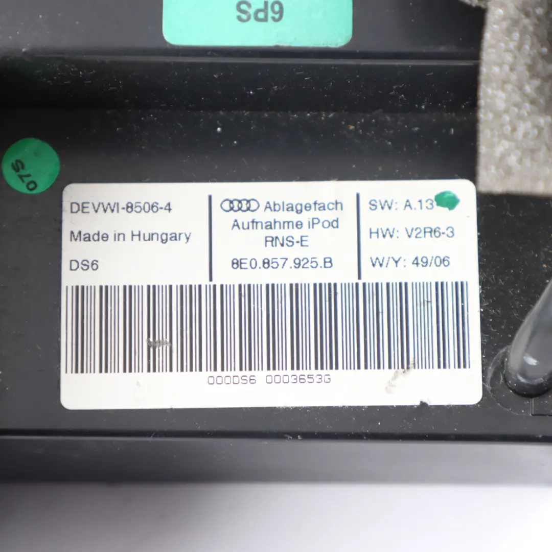 Ipod Schnitt Stelle Multimedia Ablagefach 8E0857925B für Audi A3 8P TT 8J A4 B7 mit Teilenummer 8E0857925H Audi A3 8P TT 8J A4 B7 Ipod Schnitt Stelle Multimedia Ablagefach 8E0857925B - SKU 8E0857925H - Teilenummer 8E0857925H