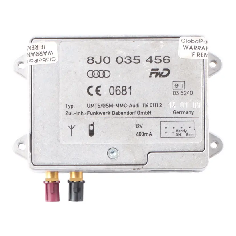 Antenna Amplificatore Antenna Modulo Di Controllo Unità ECU per Audi S5 8T con numero di parte 8J0035456 Audi S5 8T Antenna Amplificatore Antenna Modulo Di Controllo Unità ECU - SKU 8J0035456 - Numero di parte 8J0035456