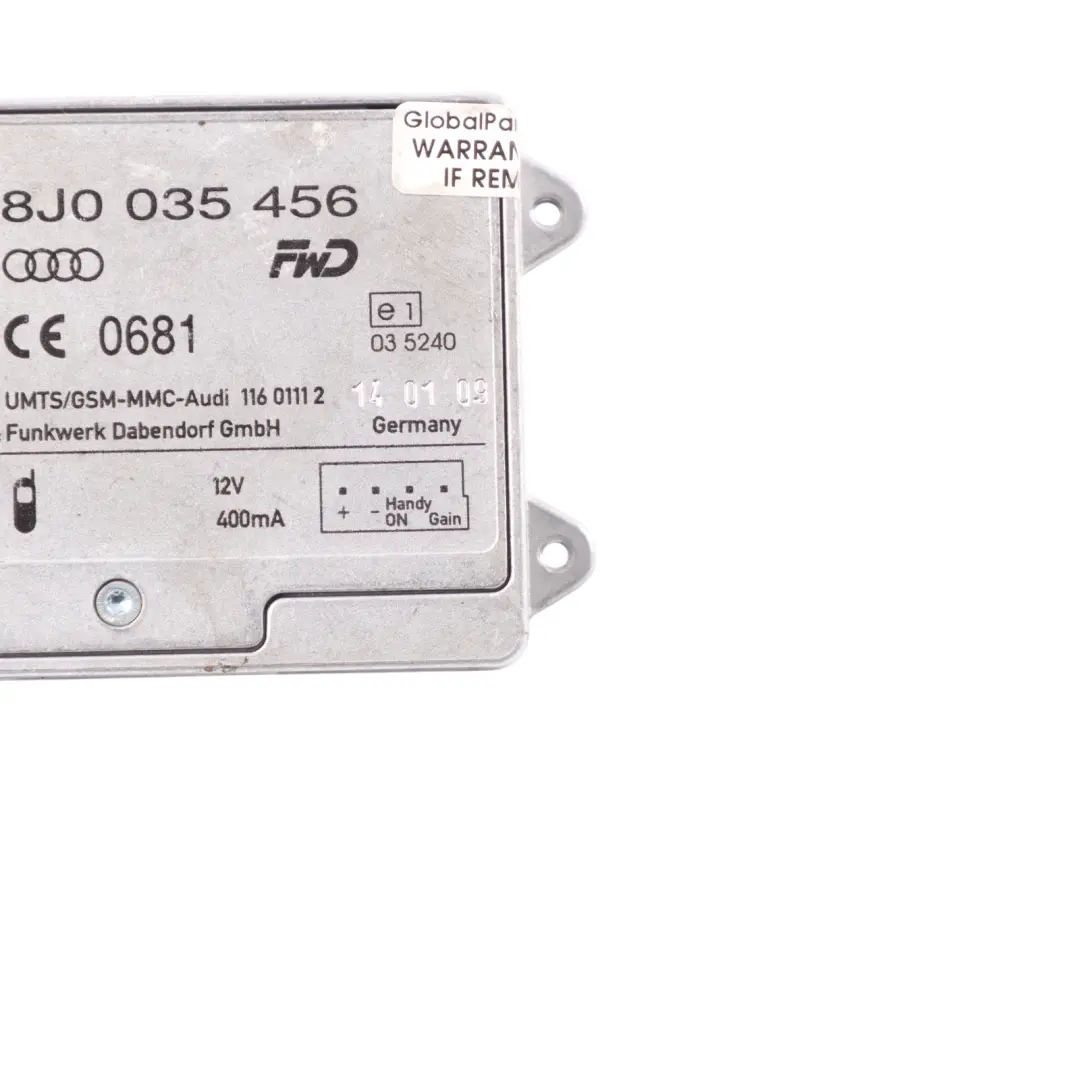 Antennen Verstärker Antennen Steuer Gerät ECU für Audi S5 8T mit Teilenummer 8J0035456 Audi S5 8T Antennen Verstärker Antennen Steuer Gerät ECU - SKU 8J0035456 - Teilenummer 8J0035456
