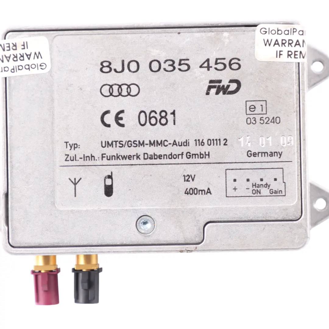 Wzmacniacz Antenowy Moduł ECU do Audi S5 8T o numerze 8J0035456 Audi S5 8T Wzmacniacz Antenowy Moduł ECU - SKU 8J0035456 - Numer Części 8J0035456